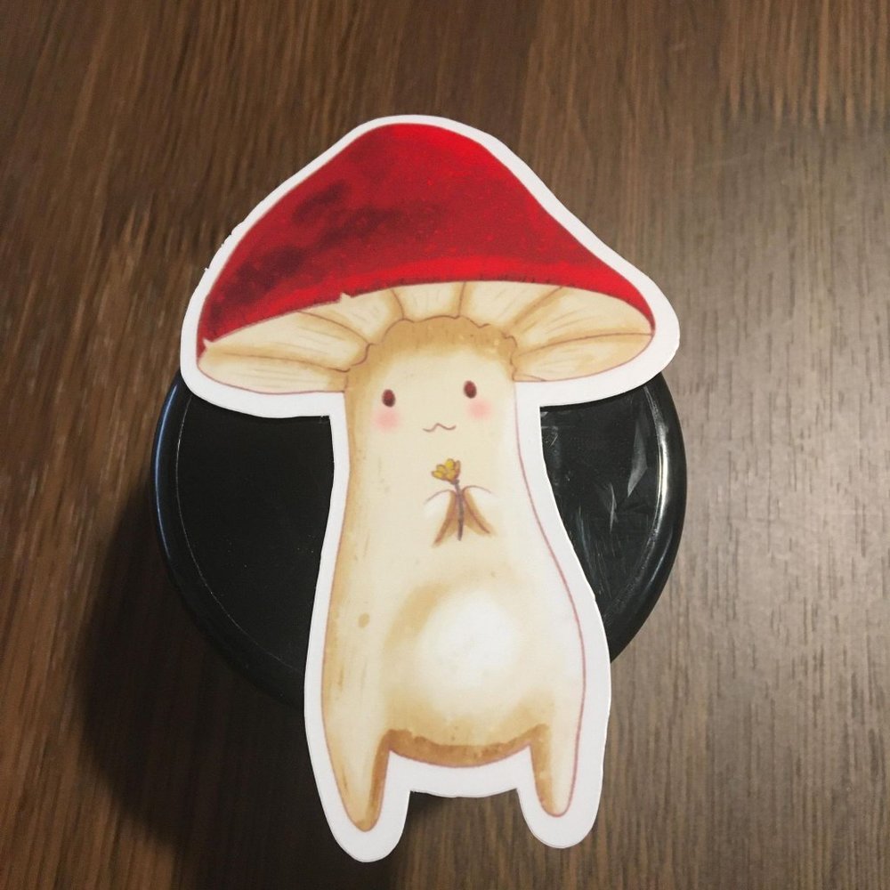 Mushroom Adorable cute glossy Vinyl Sticker